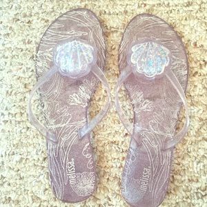 Melissa Harmonic Xbox Glitter Shell thong sandals